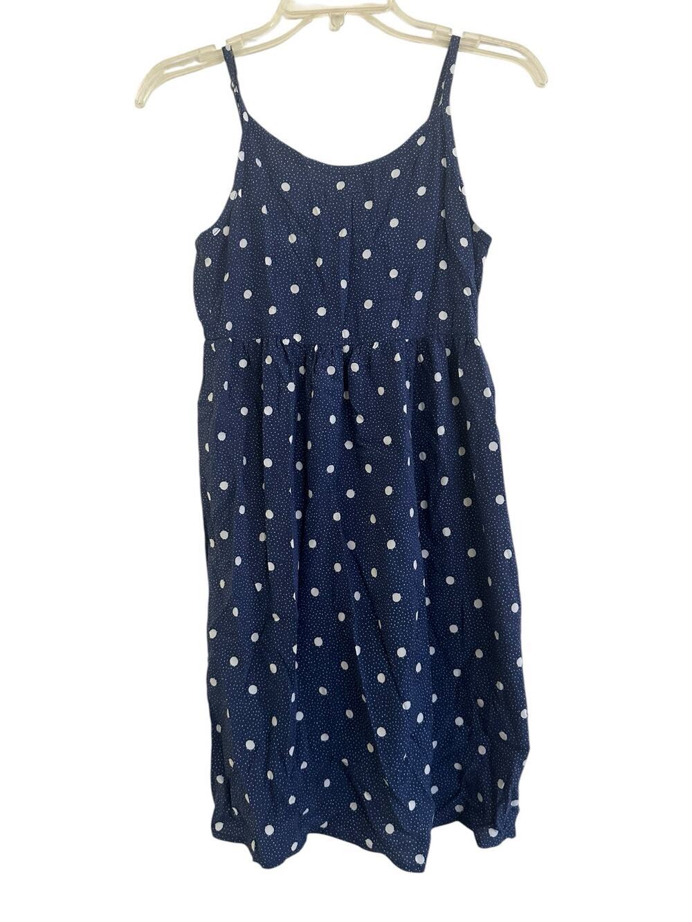 Old navy navy blue polka dot summer dress girls size XL